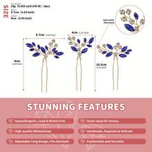 Bộ 3 kẹp tóc cô dâu, phụ kiện tóc cưới tết pha lê. - Nhiều màu - Xem 11