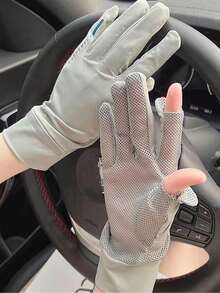 1Pair Women Grey Protection Fashion Gloves For Summer - Grey - View 8