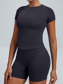 2pcs Impact Short Sleeve Top & Impact Short - Grey - View 5