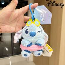 1pc Disney Stitch Plush Swim Ring Doll, Beach Doll Backpack Accessory, Birthday Gift, Party Favor, Souvenir - Sky Blue - View 5