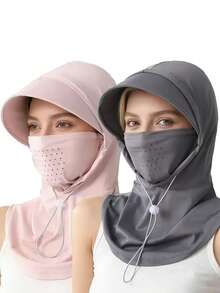 1 pieza Máscara de sol con sombrero, Pasamontañas de verano transpirable con protección solar para conducir, ciclismo, actividades al aire libre, vacaciones, festivales - Multicolor - Ver 1