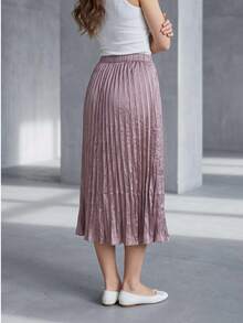 Pantalones casuales de mujer de corte holgado con cintura elástica - Rosado Sandía - Ver 3