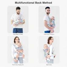 3-In-1 Baby Carrier, From Newborn To Toddler. Ergonomic (7.5-45 Lbs) - 樹葉 - 查看 3