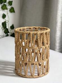 1 pieza Pantalla de lámpara colgante semicircular de ratán hecha a mano, accesorio de decoración de techo vintage, sin necesidad de energía o batería, adecuado para otros regalos de fiesta/otras pantallas de luz de utensilios de cocina - Semicircular - Ver 10