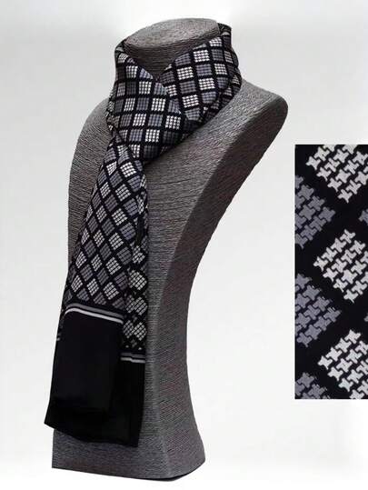1 chiếc cà vạt dài họa tiết hình học phong cách Bohemian Paisley dành cho nam - Phụ kiện trang phục công sở và thường ngày, sản phẩm thiết kế cao cấp.