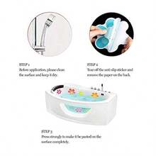 Pegatinas de bañera antideslizantes almohadillas antideslizantes en forma de almohadillas con forma de flor para el baño Tiras adhesivas de  para superficies resbaladizas - Multicolor - Ver 4