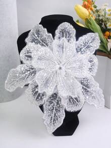 Phụ kiện trang phục DIY thêu vi tính nhiều lớp pha lê sequin hoa/Chiều dài: 29cm/Chiều rộng: 28cm - Vàng - Xem 27