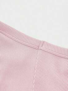 Camiseta de tirantes de mujer Floreya con cuello cuadrado, top corto casual de ajuste ceñido sin mangas, versátil para usar por sí solo o en capas, estilo minimalista francés, apto para todas las estaciones, verano - Rosa Pálido - Ver 7