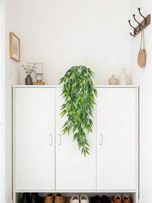 1件人造植物，吊掛式植栽盆，壁掛式裝飾架，適用於室內外，客廳架子裝飾，家居裝飾，房間裝飾，花園裝飾，牆面裝飾 - 綠色 - 查看 7