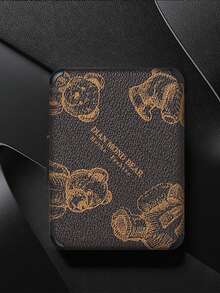 1pc IQOS ILUMA ONE PRIME Series 20-Stick Holder & Protective Case, PC+PU Hard Shell Soft Leather Dual Protection, Comfortable Grip, Anti-Crush Anti-Moisture, Portable, Fashionable Cartoon Pattern, Suitable For Business People, Men And Women, Travel Essential Accessory, Luxury Experience - BOX/Brown Bear - View 6