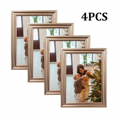 Bộ 4/6 khung ảnh trang trí màu vàng hồng, có thể đặt ngang hoặc dọc, phù hợp với ảnh kích thước 3.5x5/4x6/5x7/6x8/8x10 inch, nhẹ, lớp lót PS giúp bảo vệ ảnh khỏi bị lão hóa hiệu quả, thích hợp cho nhà cửa, phòng ngủ, phòng học, phòng khách, hành lang, cửa sổ trưng bày, lưu trữ và trưng bày nhiều ảnh, tường ảnh, bàn làm việc, trang trí không khí lễ hội, tuyệt vời để sử dụng cá nhân hoặc làm quà tặng (Giấy in ảnh được tặng kèm ngẫu nhiên).