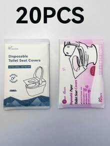 10/1pc Disposable Flushable Paper Toilet Seat Cover, Portable Toilet Sticker Suitable For Airplane, Travel, Public Restroom And Camping, Quickly , Hygienic And Convenient, Bathroom Decor For Autumn - Multicolor - View 9