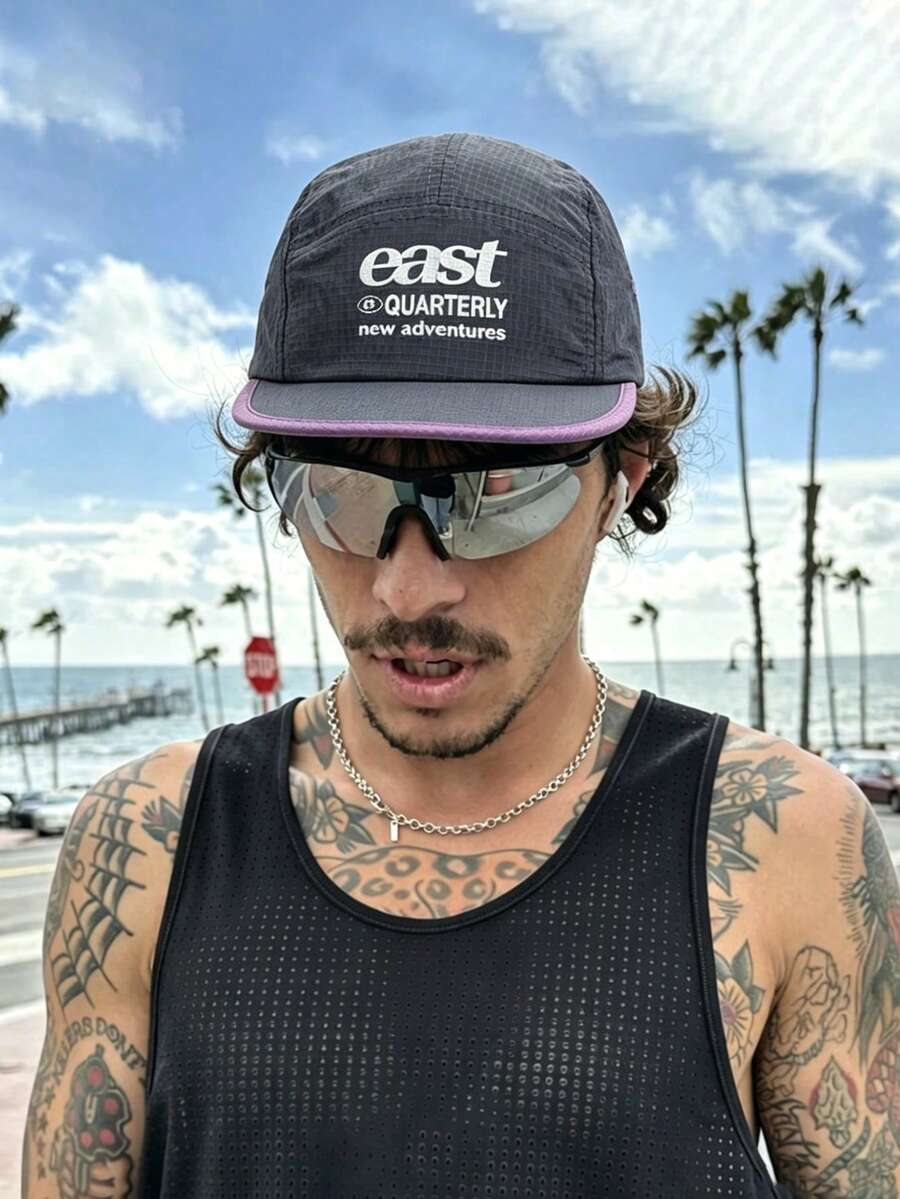 1件裝男士五片式薄帽簷棒球帽,快乾防曬帽,輕量透氣,適合戶外徒步露營 - 彩色 - 查看 1