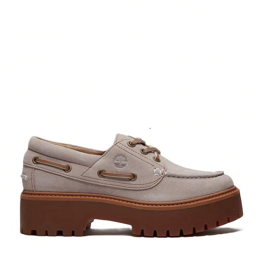 Women's Timberland Stone Street Platform Boat Shoe Light Purple Suede (TB0A2GVF AJG) - Purple - View 1