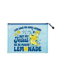 Túi lưới khóa kéo Lemons Christian, Túi đựng mỹ phẩm trong suốt in hình quả chanh đầy cảm hứng, Túi đựng đồ dùng tôn giáo, Túi trang điểm lưới chống thấm nước dùng cho nhà thờ, du lịch và sử dụng hàng ngày, Túi đựng mỹ phẩm trong suốt dung tích lớn với khóa kéo nylon - Nhiều màu - Xem 13