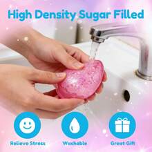 1pc Shiny Crystal Soft Squeeze Stress Ball Toy, Soft Squishy Toy, Suitable For Children, Teenagers, Adults, Autism, Anxiety Relief, Classroom Prizes, Party Favors, Filler Gifts, Carnival Gifts, Birthday Party Gifts - Multicolor - View 7