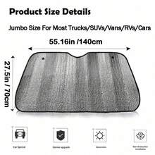 Tấm che nắng xe hơi gấp gọn đa năng, tấm chắn nắng kính chắn gió, phụ kiện chống tia UV cho xe hơi - A - Xem 4