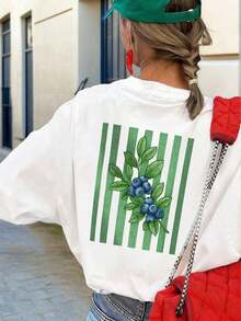 Camiseta de manga corta con cuello redondo y estampado de eslogan, estilo casual de verano para mujer, ropa de moda para el día a día y vacaciones, adecuada para ocasiones cotidianas y festivas.Camiseta de mujer.Blanco - Blanco - Ver 2