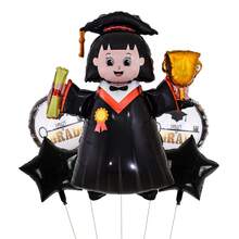 5Pcs/Set Graduation Party Decorations Boy Girl Doctor Foil Balloons Set Congrats Grad Finish School Party Decor Children's Inflatable Toys - View 3