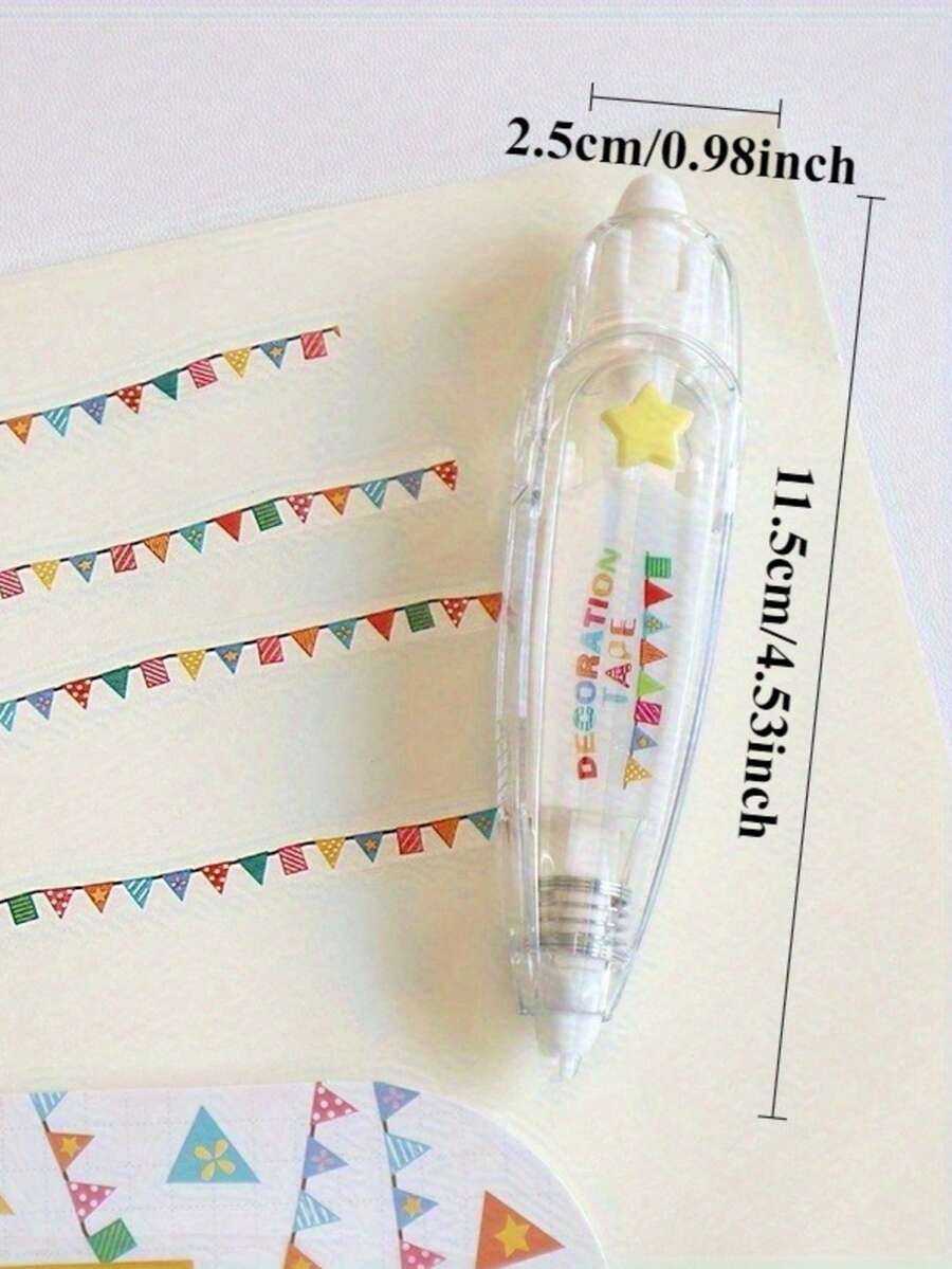 Colorful Stamp Pens With Star Stripe Pattern, Suitable For DIY Crafts, Sticker Decoration And Party Decoration - Carnival - View 1
