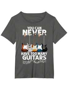 You Can Never Have Too Many Guitars Funny Guitar Player Gift T-Shirt - 黑色 - 查看 11