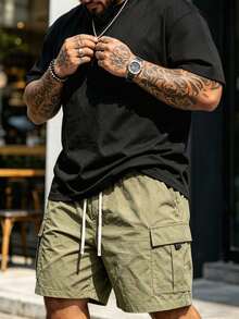 Plus Size 2pcs/Set Men's Crew Neck Short Sleeve T-Shirt, Summer Outdoor Top, Suitable For Outdoor And Sports Wear, Gift For Boyfriend - Multicolor - View 6