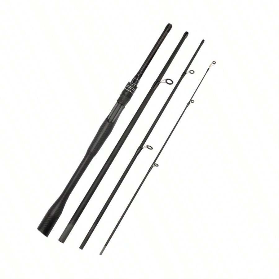 Cần câu cá di động 4 khúc, cần câu thẳng kiểu súng, cần câu nối, dụng cụ câu cá - màu đen - Xem 1