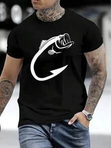 Camiseta de Hombre Seabass Cómoda Cuello Redondo Casual Algodón Mangas Cortas Suave Transpirable Top Ropa de Hombre Camiseta Verano Primavera Moda Callejera Tela de Algodón Impresión de Letras - Blanco - Ver 7