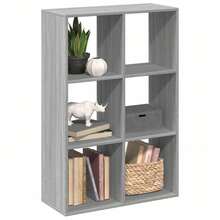 Separador de ambientes con estantería vidaXL Sonoma Gris 69,5x29x103,5cm Aglomerado - Gris - Ver 1
