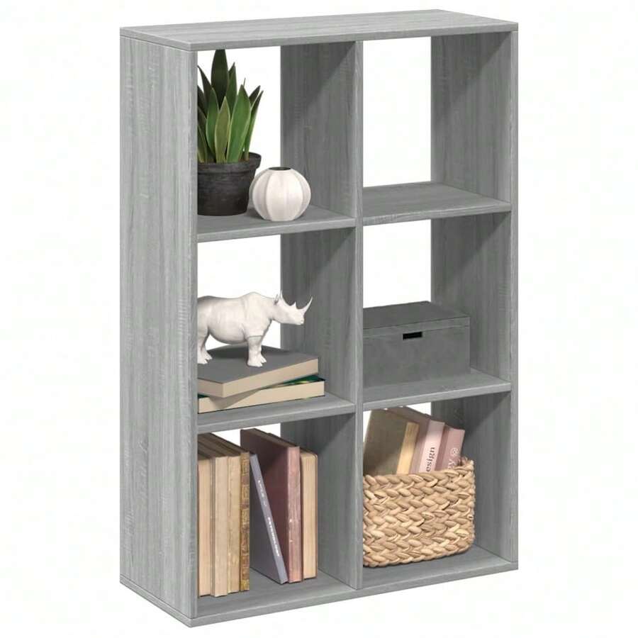 Separador de ambientes con estantería vidaXL Sonoma Gris 69,5x29x103,5cm Aglomerado - Gris - Ver 1