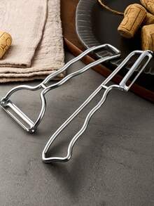 Bộ 1/2 dụng cụ gọt vỏ rau củ quả, dụng cụ gọt vỏ sáng tạo, dụng cụ gọt vỏ bằng kim loại, dụng cụ gọt vỏ khoai tây, dụng cụ gọt vỏ táo, dụng cụ thái dưa, dụng cụ gọt vỏ lê tái sử dụng, dụng cụ gọt vỏ cà rốt, dụng cụ nhà bếp, đồ dùng nhà bếp - Bạc - Xem 11