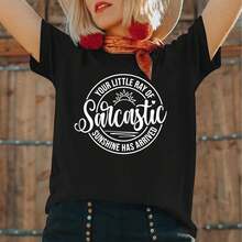 Camisetas Divertidas y Sarcásticas para Mujer: Tu Pequeño Rayo de Sol Sarcástico Ha Llegado - Camisetas con Gráficos Humorísticos - Negro - Ver 6