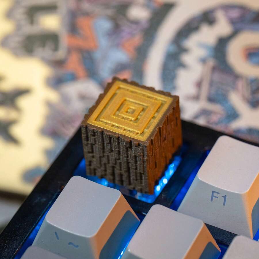 像素风格木质键帽,像素艺术,游戏主题,DIY桌面设计键帽 - 查看 1