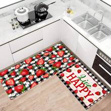 1pc Fruit Pattern Kitchen Floor Mat, Polyester Drainage Mat, Doormat, Floor Pad, Suitable For Kitchen, Living Room, Entrance, Balcony, Home Decor, Anti-Pollution, Coffee Shop, Bar, Holiday, Party, Bedroom, Pet Mat, Bathroom Decor, Room Decor - Multicolor - View 3