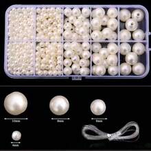 800 piezas Kit de material accesorio DIY, juego completo de cuentas, perlas, pulseras, suministros para hacer joyas - Blanco - Ver 9