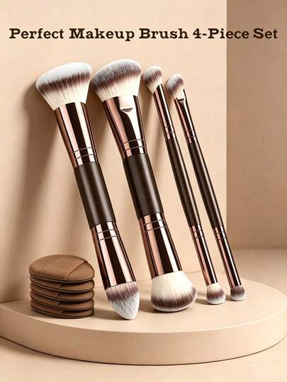 Bộ cọ trang điểm 9 món, bao gồm 4 cọ trang điểm hai đầu chuyên nghiệp và 5 bông mút trang điểm - Bộ cọ trang điểm hoàn hảo - Gồm cọ nền, cọ tạo khối, cọ má hồng, cọ phấn phủ, cọ phấn mắt, cọ che khuyết điểm, cọ highlight, cọ tán màu và bông mút trang điểm. Lông cọ mềm mại, dễ mang theo, món quà tuyệt vời dành cho phụ nữ và các cô gái. Bộ cọ trang điểm, bộ dụng cụ trang điểm, bộ cọ trang điểm, bộ dụng cụ trang điểm hoàn chỉnh, bộ cọ trang điểm, bộ dụng cụ trang điểm đầy đủ, bộ quà tặng cọ trang điểm.