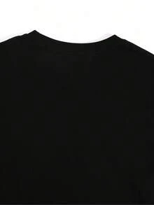 Camiseta Negra de Talla Grande para Mujer con Diseño de Cardenal Rojo y Rosa - Frase 'Siempre en Mi Mente, Para Siempre en Mi Corazón', Cuello Redondo Casual, Manga Corta, 100% Algodón, Lavable a Máquina, Ropa para Todas las Estaciones |     Top de Manga Corta |     Camiseta - Negro - Ver 5