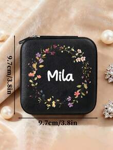 Hộp đựng trang sức cá nhân hóa tên, hộp du lịch hình chữ nhật cổ điển lót vải tùy chỉnh với khóa kéo và ngăn đựng khuy măng sét, hộp quà tặng phù dâu - Nhiều màu - Xem 16