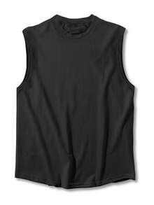 Camiseta sin mangas de cuello redondo para hombre, nueva colección de verano 2026. Cómoda y transpirable, de corte amplio y diseño versátil. Perfecta para crear estilos casuales y deportivos, con estampados modernos y de moda. Envío nacional. - Negro - Ver 2
