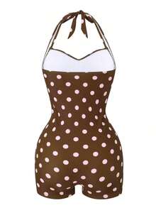 Swim Vcay Traje de baño de una pieza para mujer de verano - Café integral 2 - Ver 6