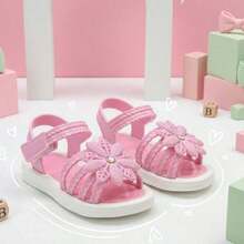 Girls' Floral Pink Baby Girl's Comfortable Sandal - 粉色 - 查看 3