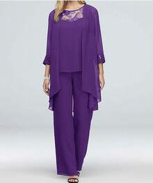Women Two-Piece Outfits - Purple - View 4