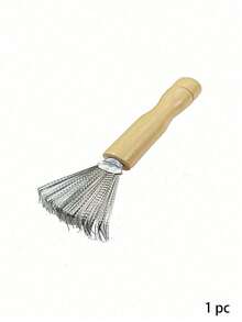 Stainless Steel Comb With Wooden Handle, Cleaning Claw Comb, Air Cushion Comb, Hair Cleaning Tool, Home Cleaning Rake - A - View 11