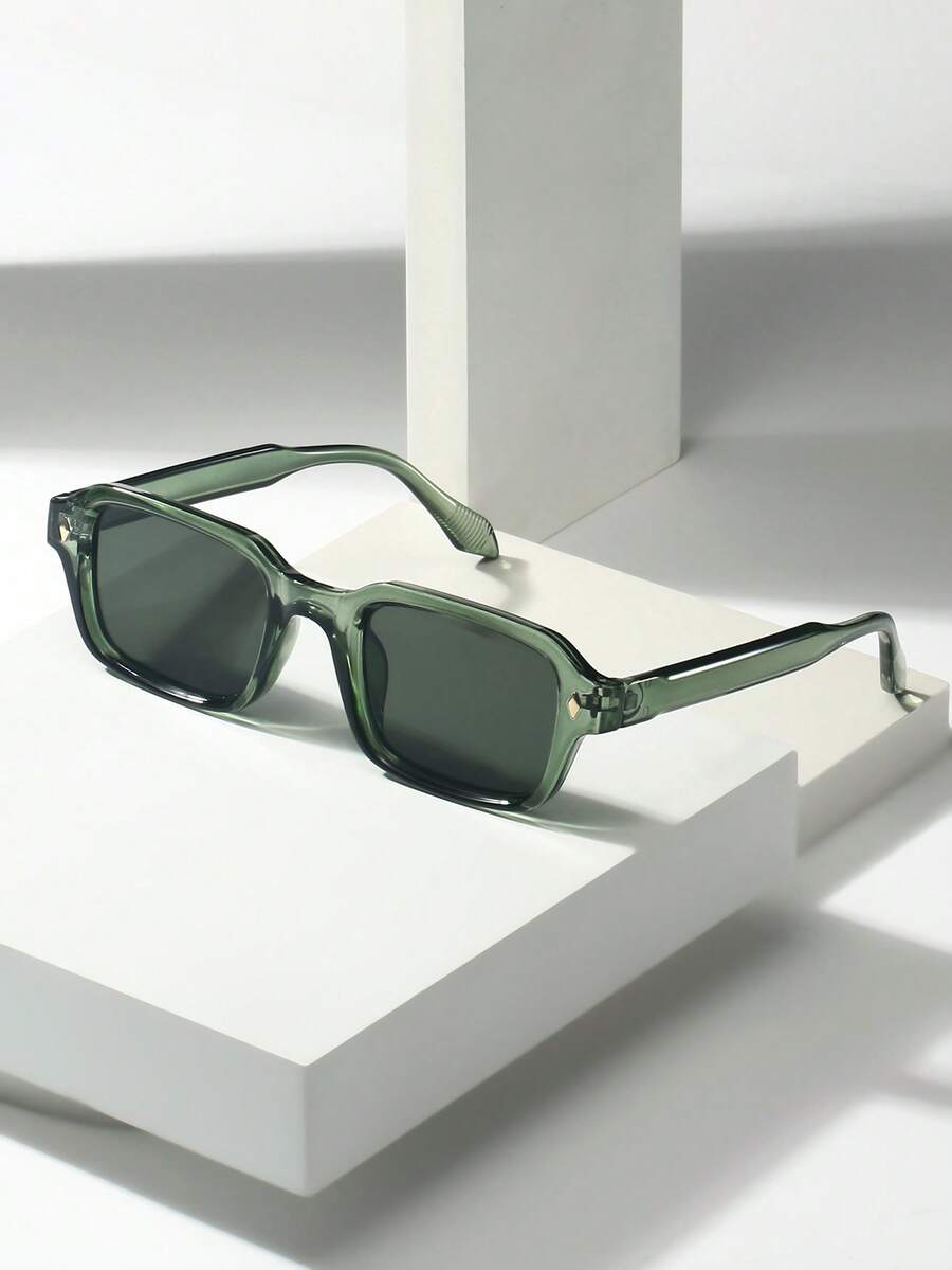 1pc Women's Small Frame High-Quality Versatile Fashion Glasses, Suitable For Daily Wear, Parties, Casual Decoration - Green Frame Green Film - View 1
