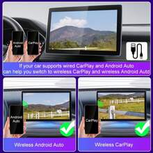 Bộ chuyển đổi USB CarPlay & Android Auto 2 trong 1, kết nối có dây sang không dây, cắm là chạy, dành cho hệ thống thông minh trên ô tô, bộ chuyển đổi WiFi 5.4 không dây với nhận diện giọng nói thông minh, kết nối liền mạch cho ô tô, tương thích với các thiết bị Type-C. - TAB0A - Xem 6