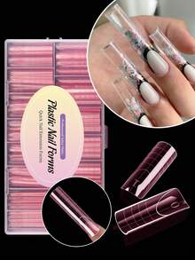 150 miếng/hộp màng nối móng tay đầu phẳng - Hồng - Xem 10