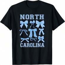 North Carolina Blue Coquette Bow Varsity Women T-Shirt - 黑色 - 查看 1