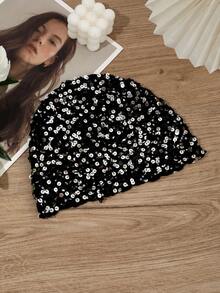 1 chiếc mũ len dệt kim đính sequin kiểu Pháp cổ điển, kiểu dáng rộng rãi thoải mái cho khu nghỉ dưỡng/bãi biển/hàng ngày, mũ tai bèo móc rỗng dành cho nữ, thích hợp đi biển, du lịch. - Nhiều màu - Xem 11