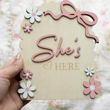 Newborn Information Board | Wooden Record Plaque | "Hello World" Decorative Sign | Birth Date, Weight, Length Record | Room Decor & Newborn Gift - View 4