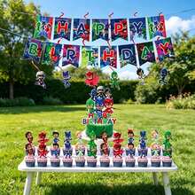 1 pieza Suministros de decoración para fiesta de cumpleaños con tema de superhéroe, bandera decorativa de fiesta, regalo para Año Nuevo, Día de San Valentín, Pascua [Estilo aleatorio] - Multicolor - Ver 1
